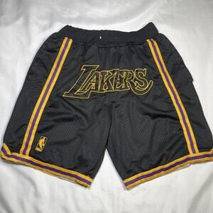 Just Don Lakers NBA Shorts Black Mesh Gold Purple Retro Basketball Size L READ